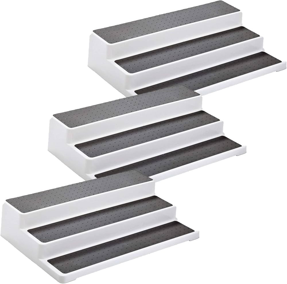 3pcs/pack Non Skid 3 Tier Lazy Susan White Grey Silicon Surface Spice Racks Kitchen Can Shelf Hom... | Amazon (US)