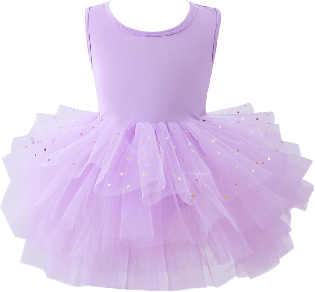 Toddler Girls Ballet Tutu Dresses Long Sleeve Sequin Tulle Ballerina Outfits Dance Leotards | Amazon (US)
