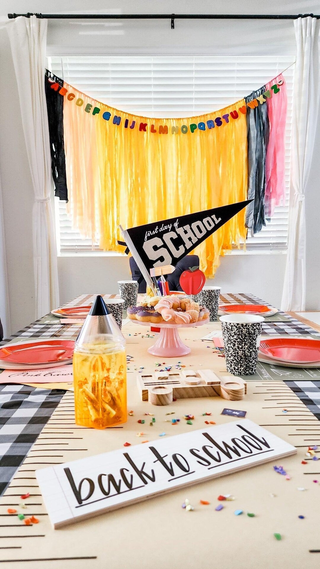 Back to School Plastic Fringe Backdrop Back to School Mini Fringe, Pencil Fringe, Streamers, Plas... | Etsy (US)