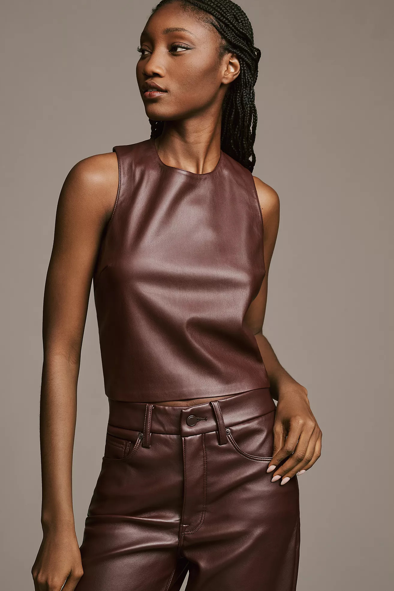 Good American Better Than Leather Shell Tank | Anthropologie (US)