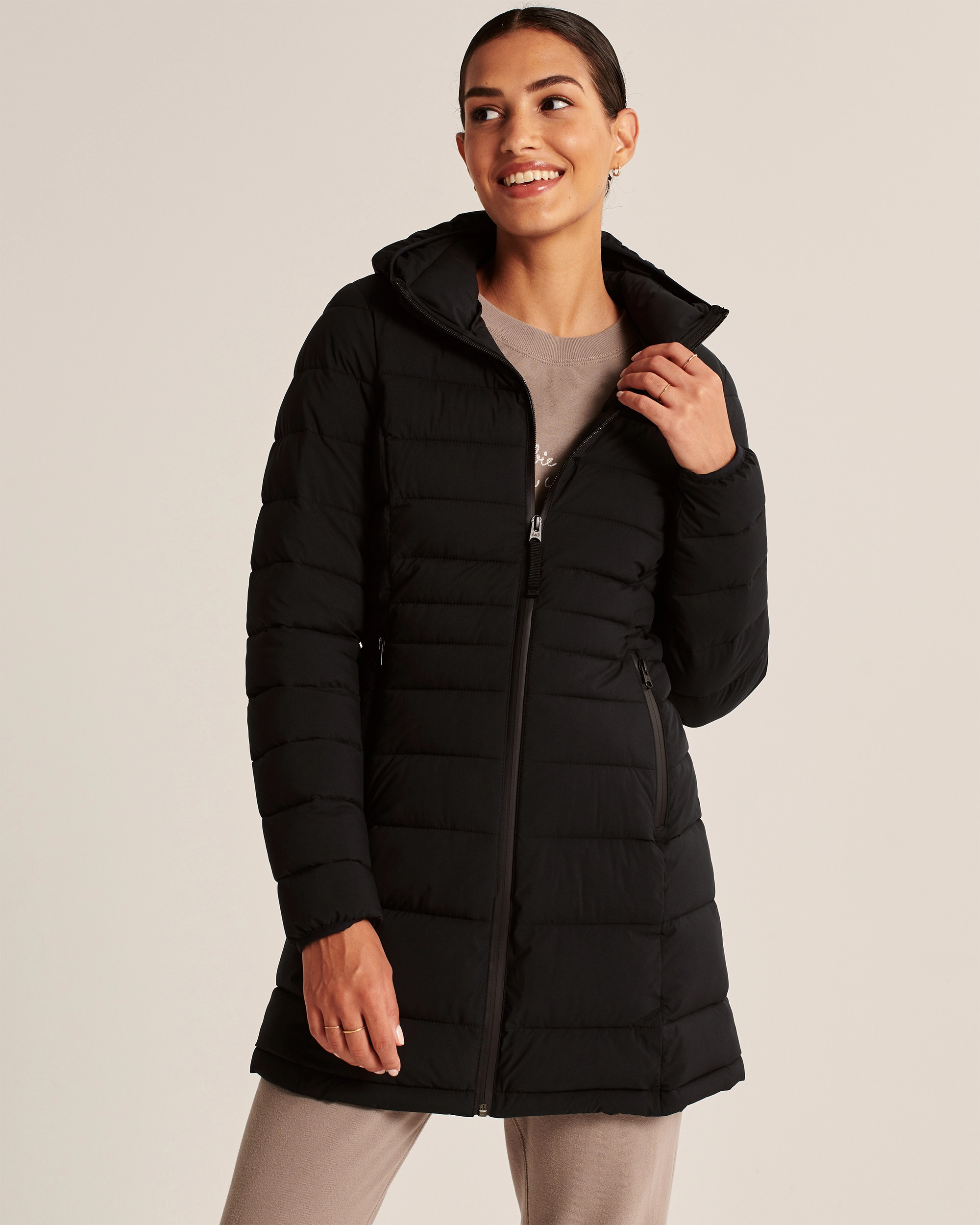 Mid-Length Puffer Coat | Abercrombie & Fitch (US)