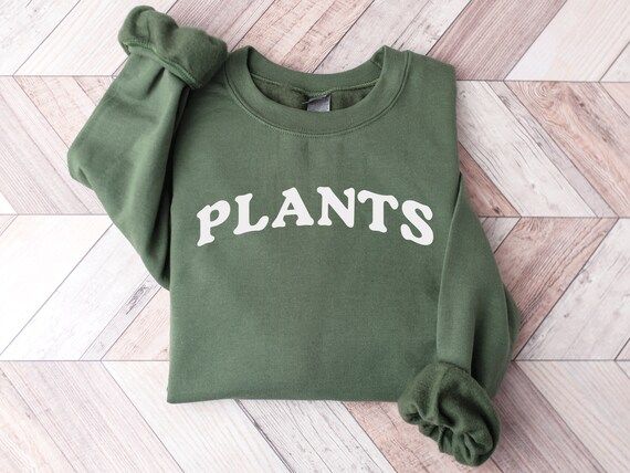 Plants Collegiate Crewneck Plant Mom Plant Lady Sweatshirt - Etsy | Etsy (US)