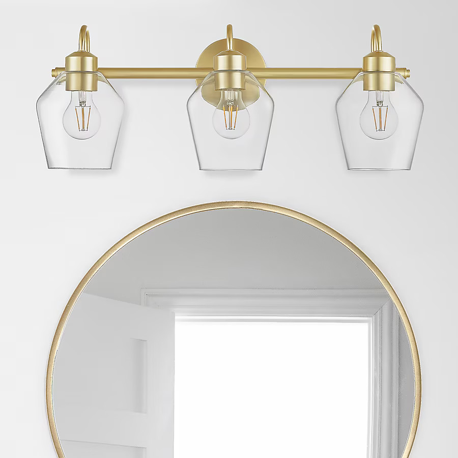 allen + roth Merritt 24-in 3 -Light Brushed Gold Modern/contemporary Vanity light | Lowe's
