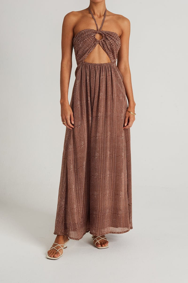 La Costa Maxi Dress Vadella Print Cocoa - Final Sale | Faithfull (AU)