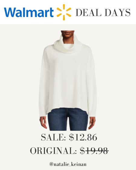 Walmart deal days. Walmart find. Walmart fashion. White cowl neck sweater. Sale alert. Winter fashion. 

#LTKSeasonal #LTKHoliday #LTKsalealert