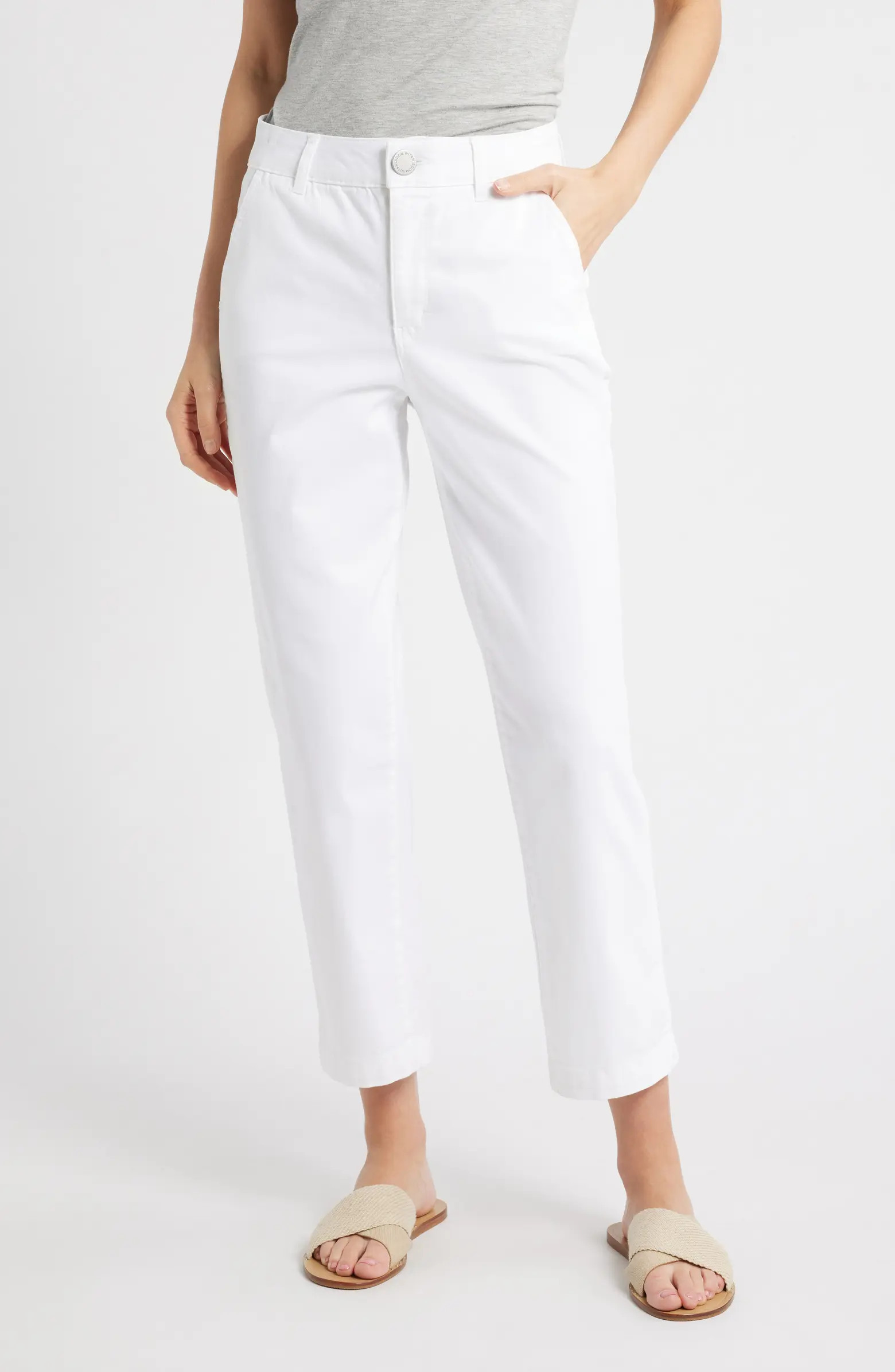 Wit & Wisdom Skyrise Slim Straight Leg Twill Pants | Nordstrom | Nordstrom