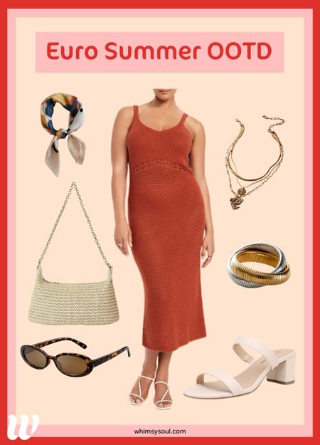 If you’re traveling to Europe this summer and want some outfit inspiration, we got you. This fit would look great for a night out in Barcelona, Greece, or the Amalfi Coast! #ootd #eurosummer #summeroutfit #traveloutfit 