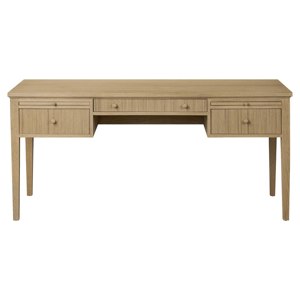 Bush Light Weathered Oak Desk | Kathy Kuo Home