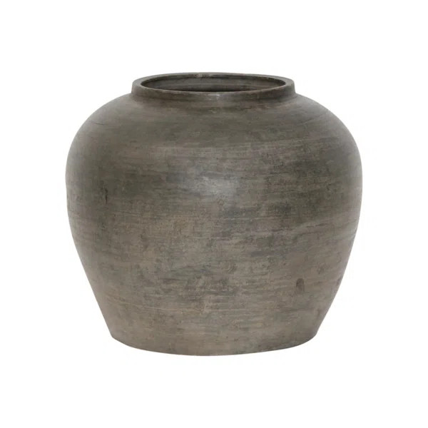 Ugashik Charcoal/Gray Indoor / Outdoor Earthenware Table Vase | Wayfair North America