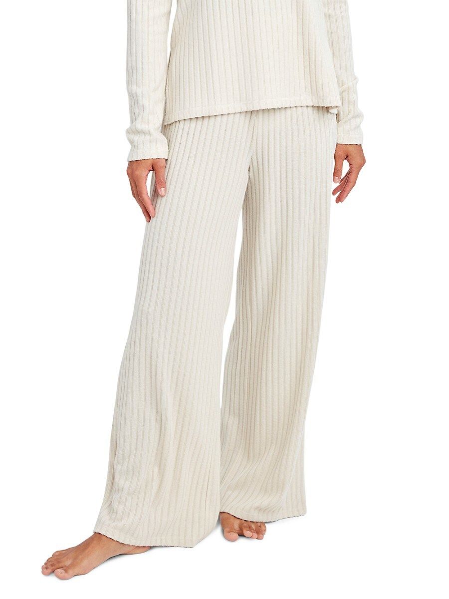 Sage Collective Women's Gaby Ribbed Pants - Chalk - Size L | Saks Fifth Avenue OFF 5TH