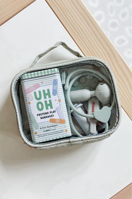 This is such a cute #LTKtoddler gift idea! I bought this silicone doctor play kit for my 2.5 y/o, but instead of using the little tote that it came with (which is cute, however impractical for wrangling small pieces) I ordered this zipper pouch to use instead. It has a handle for carrying and the zipper is smooth (read: easy for little hands). I also found these adorable Velcro bandages that are perfect for stuffed animal / doll “patients”. 😉

#LTKfindsunder50 #LTKGiftGuide #LTKkids
