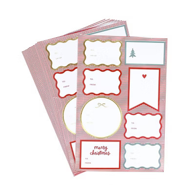 80ct Christmas Peel and Stick Gift Tags Red/Green/Gold - Sugar Paper™ + Target | Target