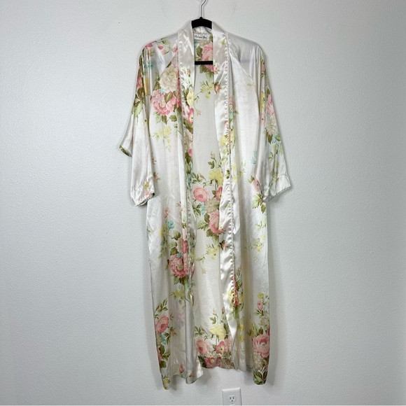 Vintage Christian Dior floral maxi length long robe satin feminine girlcore boho | Poshmark