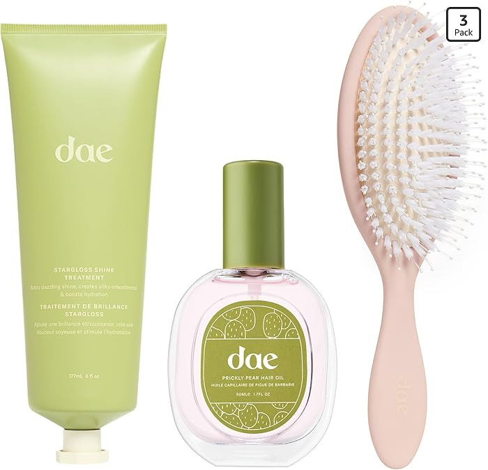 DAE Prickly Pear Hair Oil, Vegan Stargloss Treatment & Detangle + Style Brush | Amazon (US)