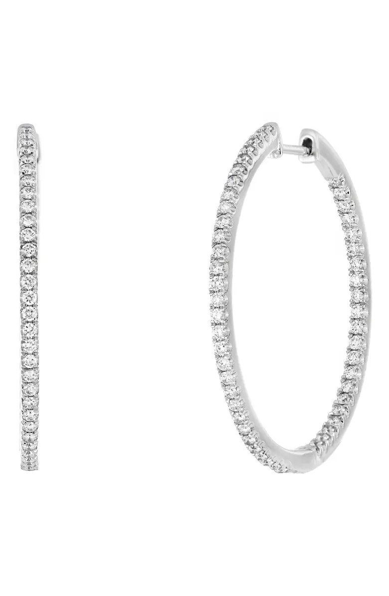 Bony Levy Audrey Inside Out Diamond Hoop Earrings | Nordstrom | Nordstrom
