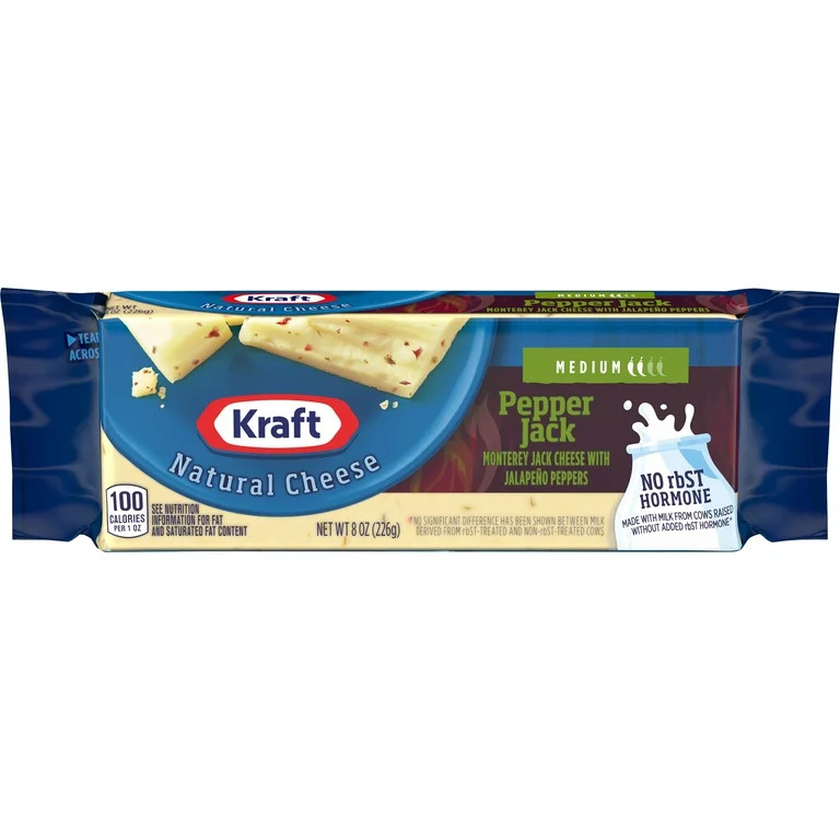 Kraft Pepper Jack Medium Cheese, 8 oz Block Chunk | Walmart (US)
