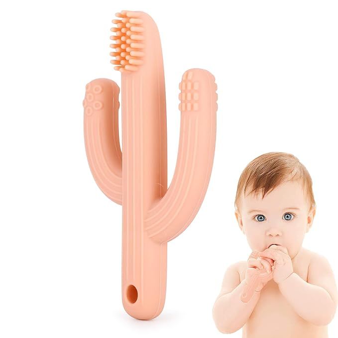 Cactus Teether, Baby Teething Toys for Babies 0-6 Months 6-12 Months, Self-Soothing Pain Relief S... | Amazon (US)