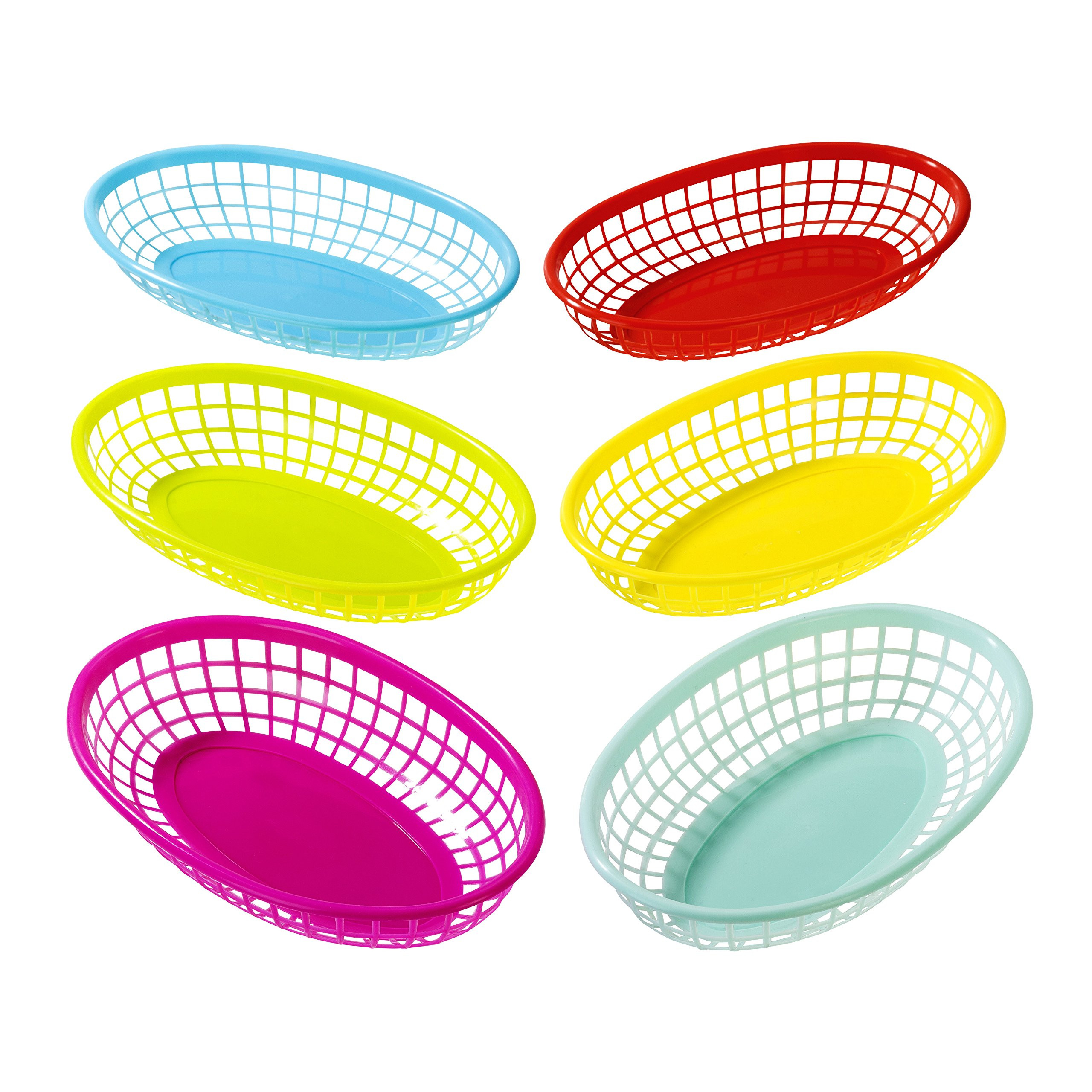 Talking Tables Cuban Fiesta Multicolor Plastic Food Baskets for a Picnic or Birthday, Multicolor ... | Amazon (US)