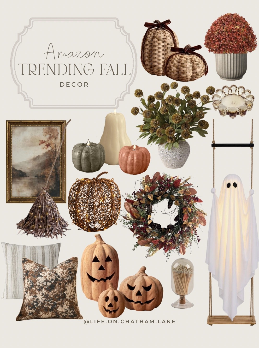 Trending fall decor from Amazon!  From fall stems, to designer look for less pumpkins, flameless candles, fall pillows and more!

#LTKSeasonal #LTKHome