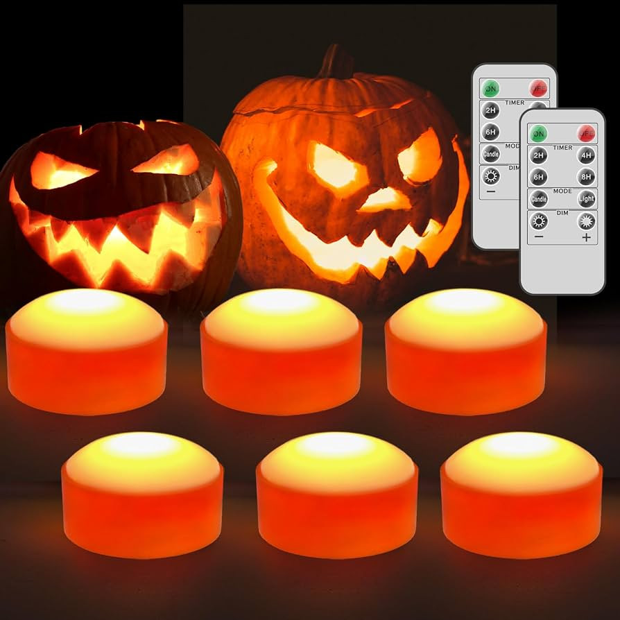 Halloween LED Pumpkin Lights, 6 Pack Battery Operated Jack-O-Lantern Lights with Remote Control a... | Amazon (US)