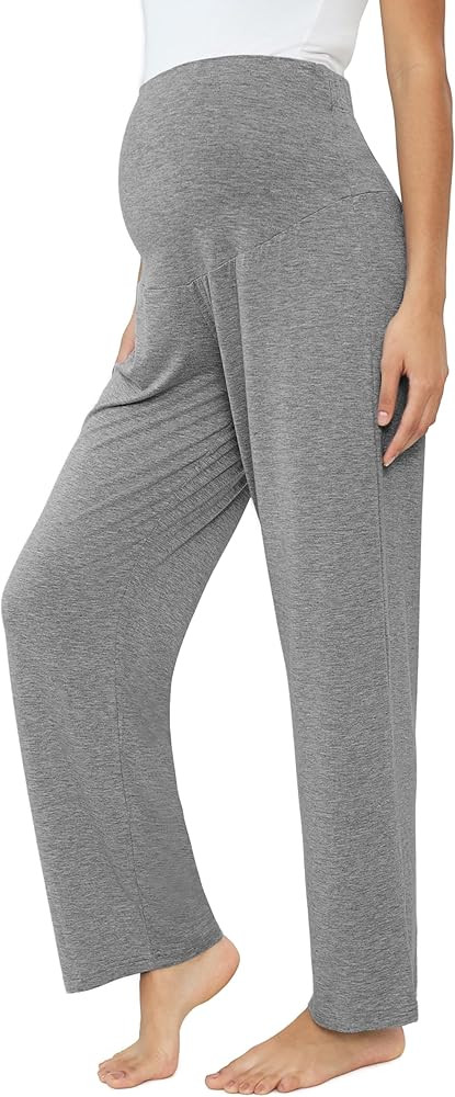 Joyaria Womens Maternity/Pregnancy Sweatpants Long Yoga/Pajama/Lounge Pants Over The Belly | Amazon (US)