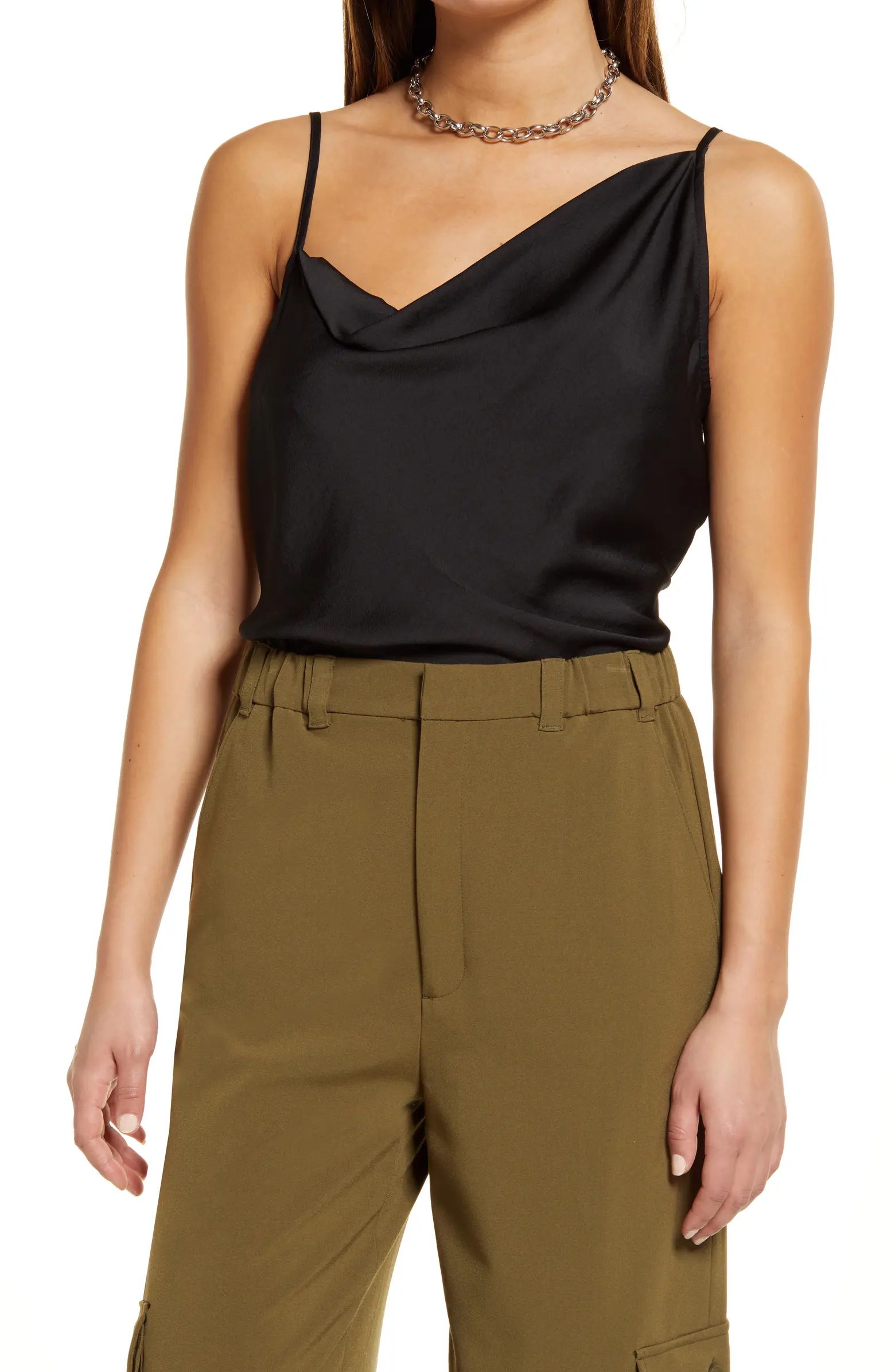 Open Edit Asymmetric Satin Camisole | Nordstrom | Nordstrom