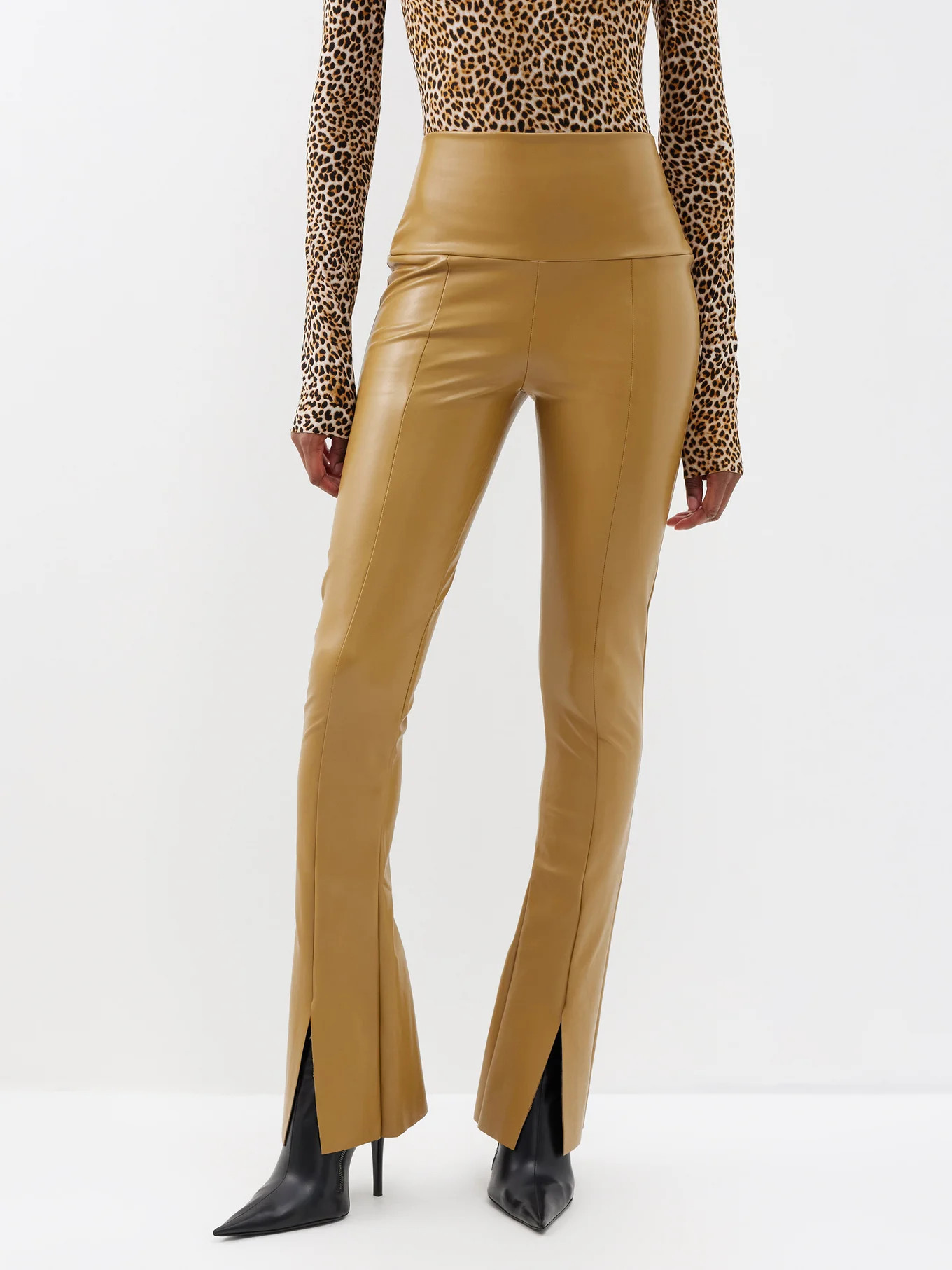 Spat faux-leather flared leggings | Norma Kamali | Matches (US)