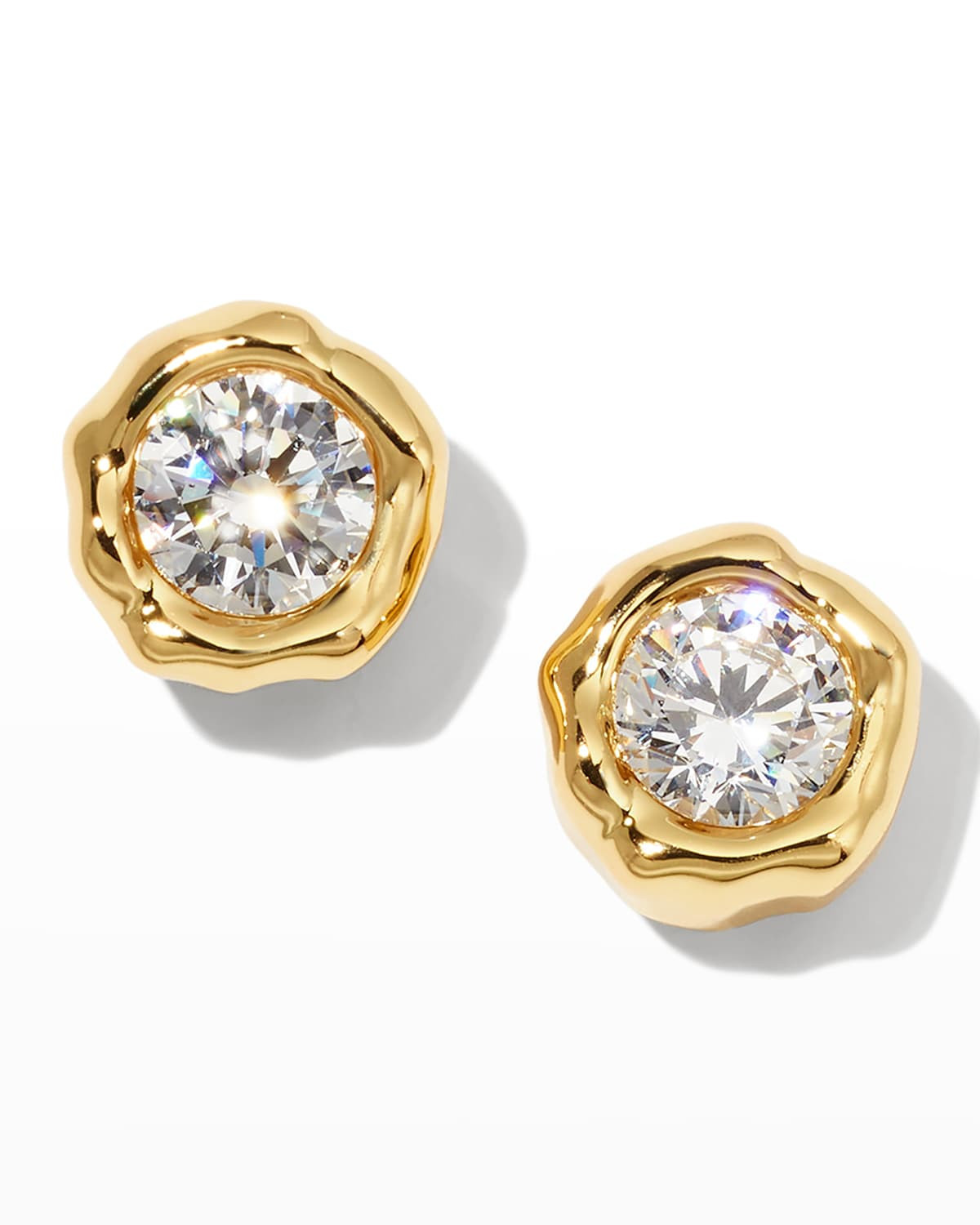 Asterales Molten Bezel Stud Earrings | Neiman Marcus