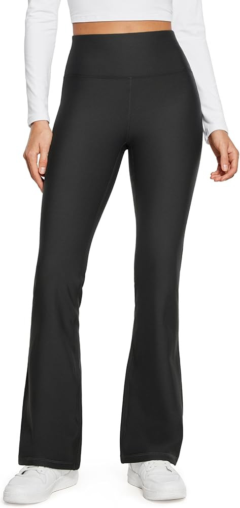 CRZ YOGA Womens Fleece Lined Flare Leggings 31" Bootcut Yoga Pants Tummy Control Winter Thermal Warm | Amazon (US)