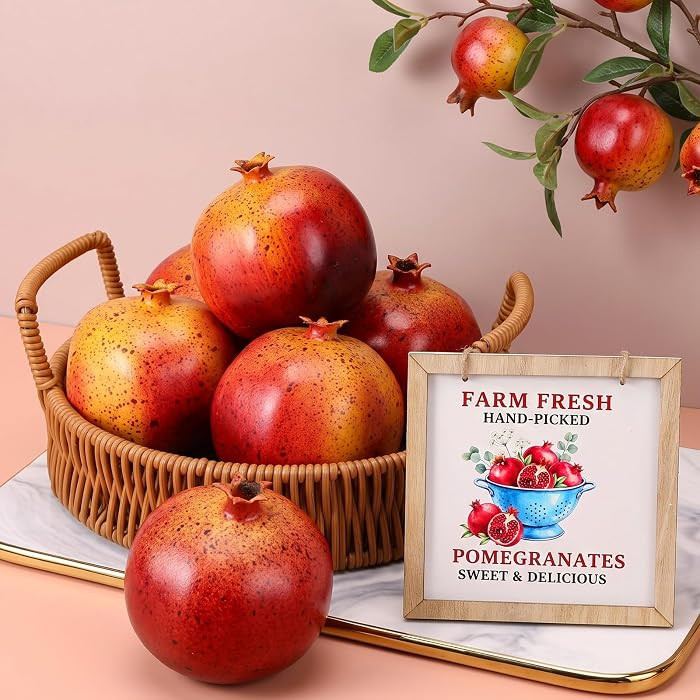 Norme 7 Pcs Fall Artificial Heavy Pomegranate Decoration for Centerpiece | Amazon (US)