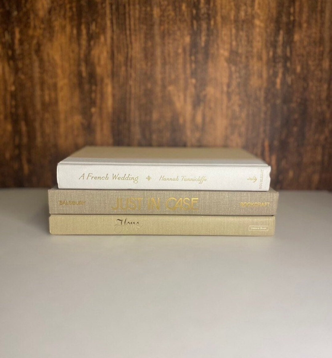 Neutral Book Elegant Home Accent Sophisticated Cream Beige - Etsy | Etsy (US)