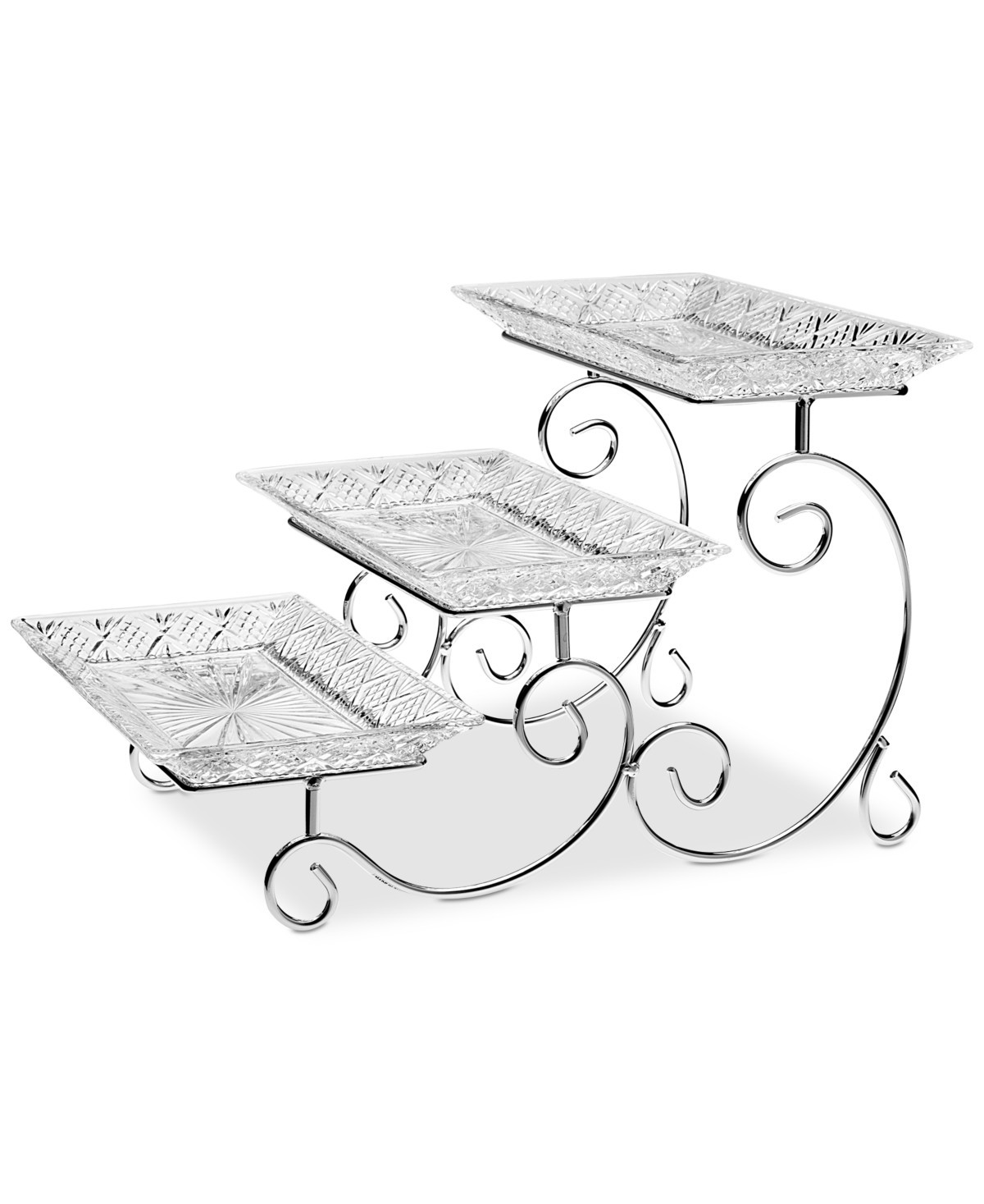 Godinger Dublin Crystal 3-Tier Server - Clear | Macy's