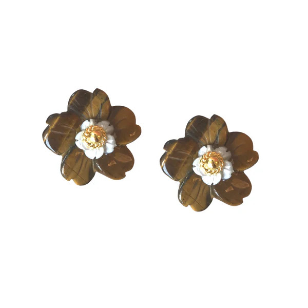 Azalea Earring, Tiger Eye | Hazen & Co