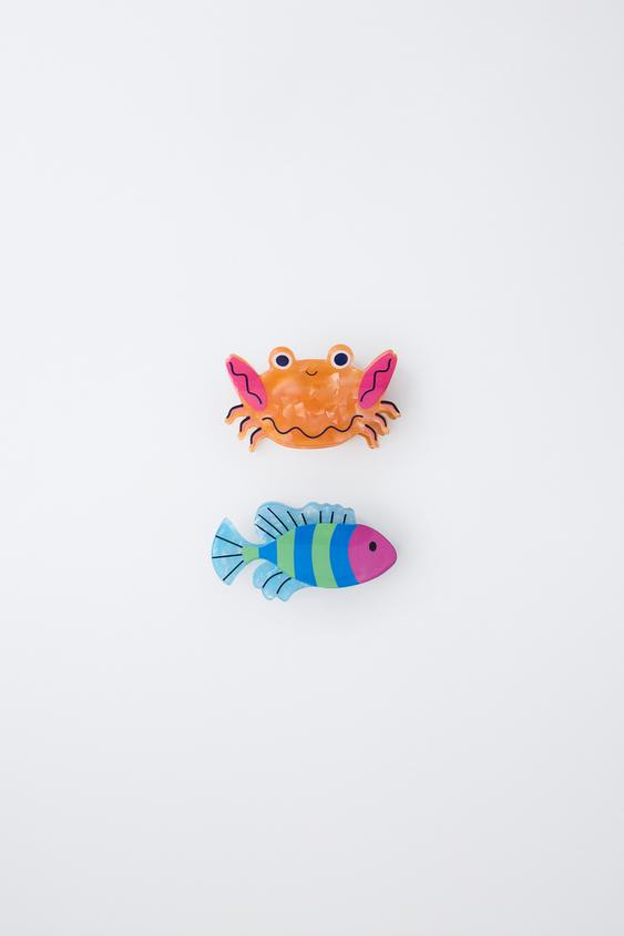 TWO-PACK FISH AND CRAB HAIR CLIPS | Zara US