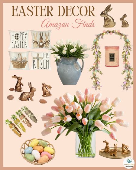 Easter Home Decor Faux Flowers Bronze Bunnies 

#LTKhome #LTKSpringSale #LTKSeasonal