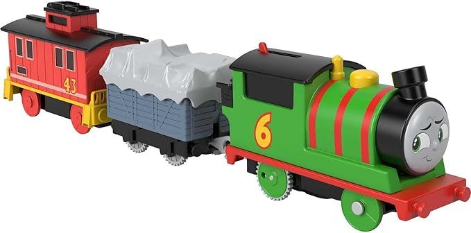 Thomas & Friends Motorized Toy Train Percy Battery-Powered Engine & Brake Car Bruno Rail Vehicle ... | Amazon (US)