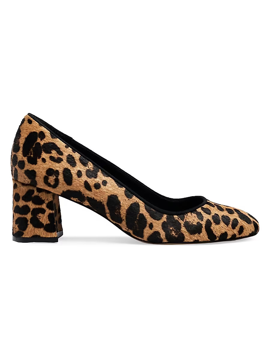 Women's Hair Calf 60MM Block Heel Pumps - Leopard - Size 7 | Saks Fifth Avenue