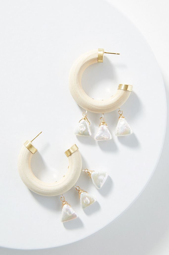 Pearl Charm Hoop Earrings | Anthropologie (US)