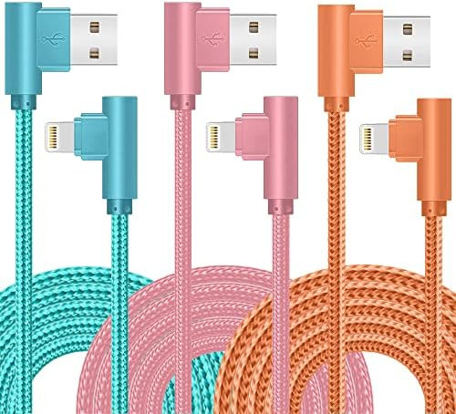 Amazon.com: iPhone Charger, 3 Packs 10FT 90 Degree Charging Cable MFi Certified USB Lightning Cab... | Amazon (US)