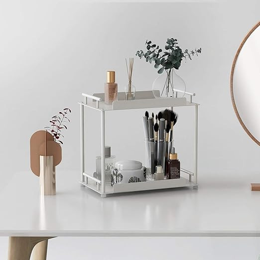 FLE Bathroom Organizer Countertop,2 Tier Bathroom Counter Organizer Kitchen Spice Rack Cosmetic O... | Amazon (US)