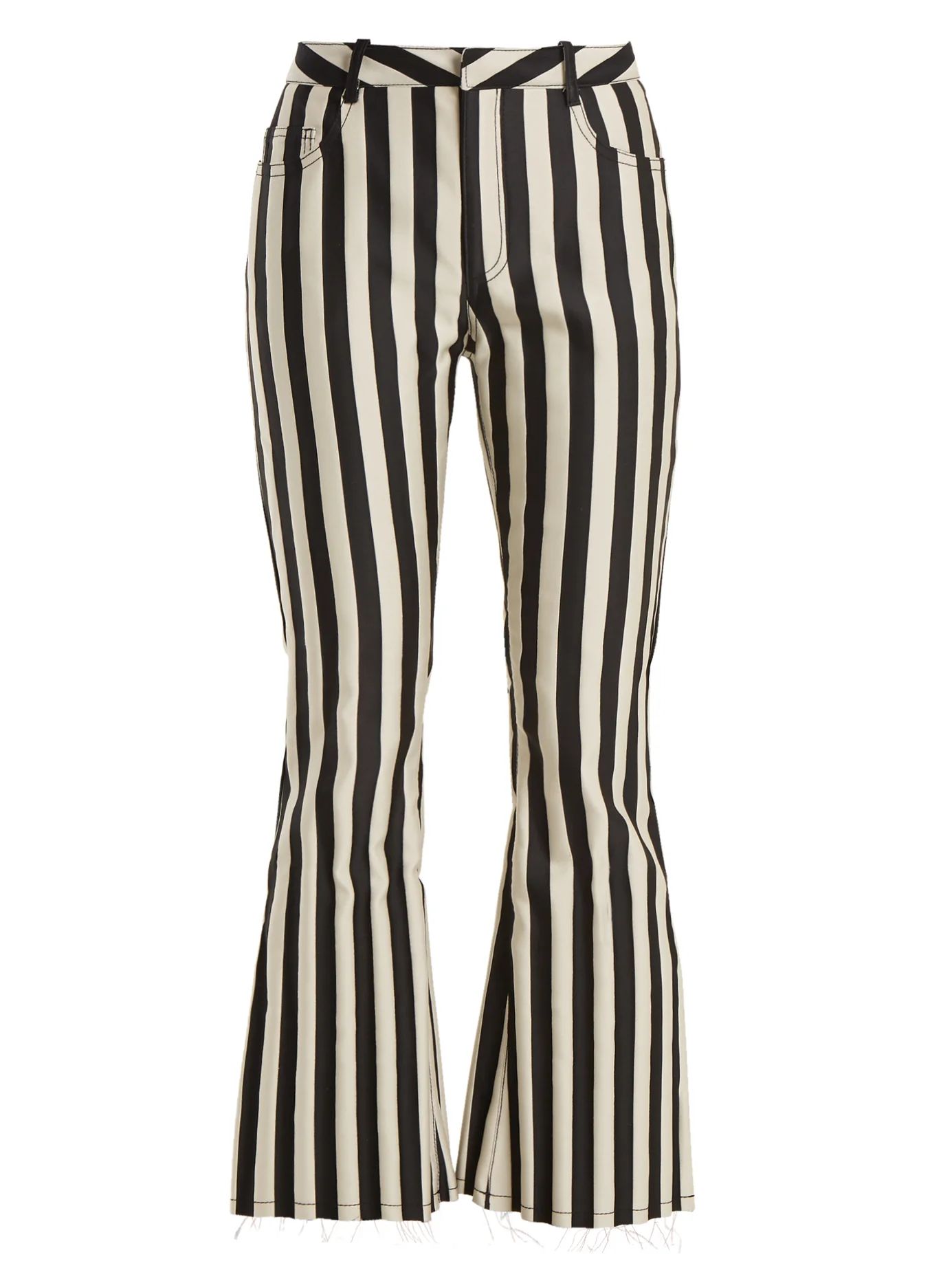 High-rise striped-satin kick-flare trousers | Matches (US)