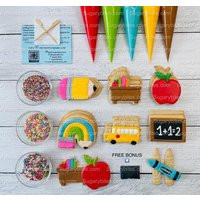 Back To School Cookie Decorating Kit, Includes 28 Items | Large Cookies, Teacher Appreciation, Gift.... Includes Free Bonus | Etsy (US)