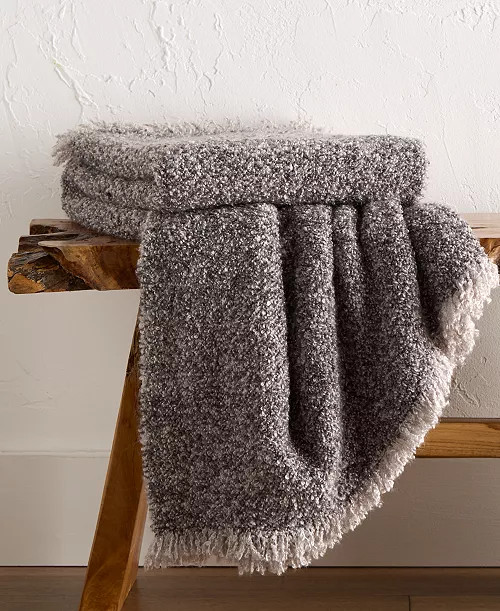 Oake Heathered Boucle Throw, 50" x 60", Exclusively for Macy's - Macy's | Macy's