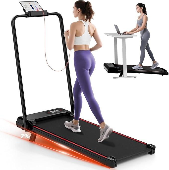 HomeFitnessCode Walking Pad with Incline, 2.5HP Under Desk Treadmills for Home with Folding Handl... | Amazon (UK)