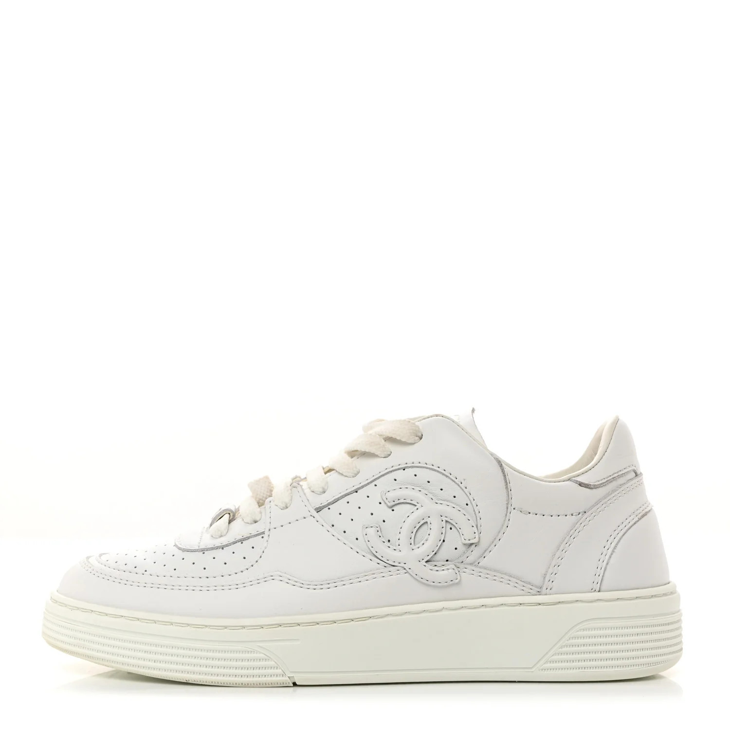 Calfskin CC Womens Sneakers 36.5 White | FASHIONPHILE (US)