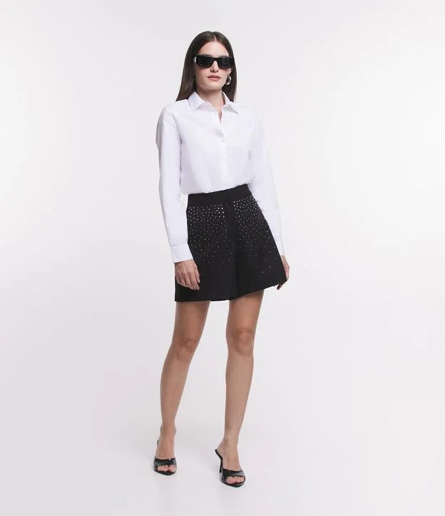 Short em Crepe com Aplicação de Strass Preto - Lojas Renner | Renner (BR)