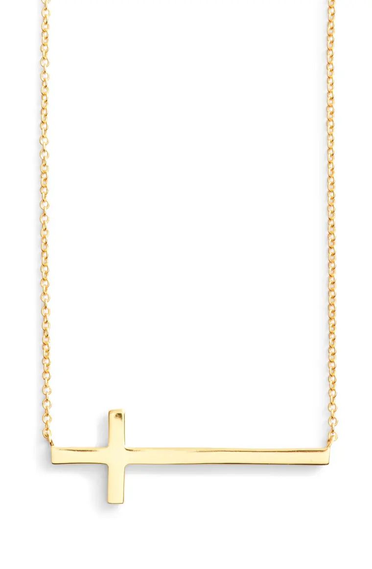 Argento Vivo Modern Sideways Cross Pendant Necklace | Nordstrom