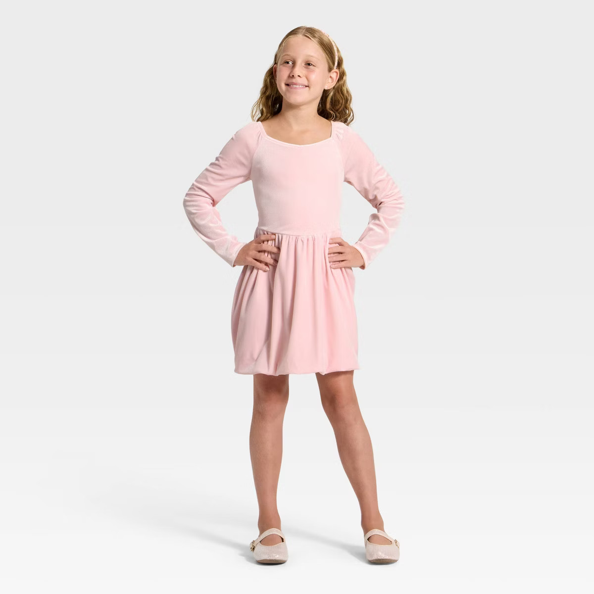 Girls' Long Sleeve Velour Dress - Cat & Jack™ | Target