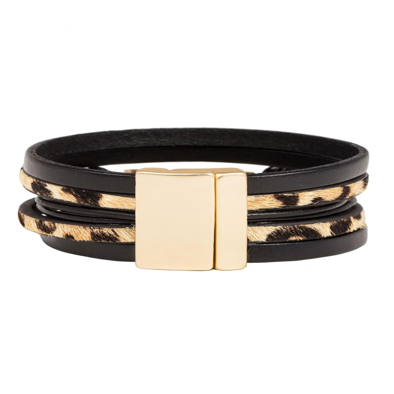Leather Leopard Multi Strand Bracelet | Wolf & Badger