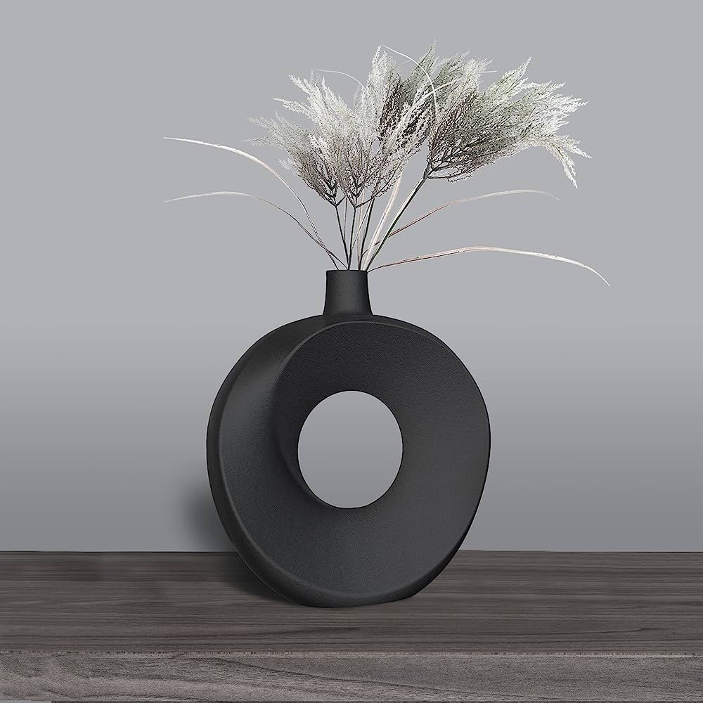 Eapele Ceramic Vase, Round Donut Vase Pampas Flower Vase, Minimalist Nordic Boho Ins Style for We... | Amazon (US)